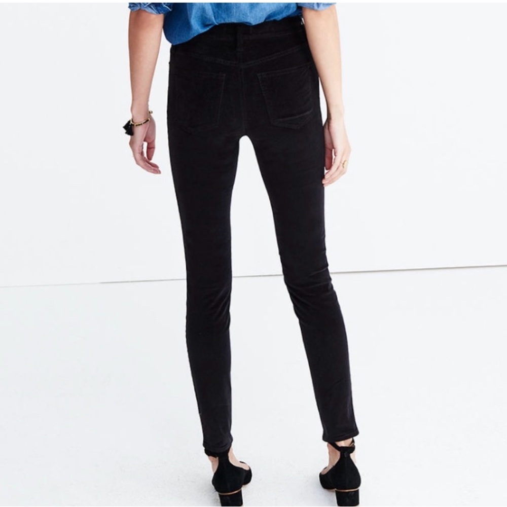 Madewell Velvet High Riser 9" Skinny Skinny Black Velvet Pants‎ - Picture 7 of 7